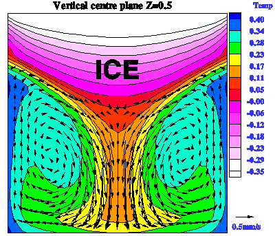 Calculated Temperature and Velocity field